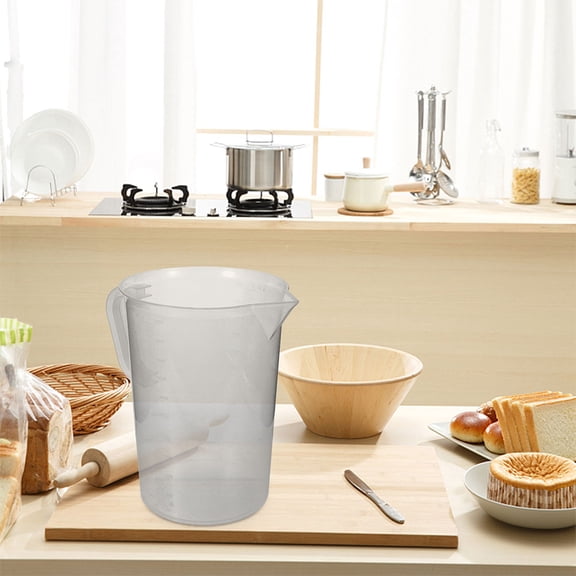 ETHZZLE 2Pcs Large Plastic Measuring Beaker with Clear Graduated Markings Ideal for Camping and Cooking