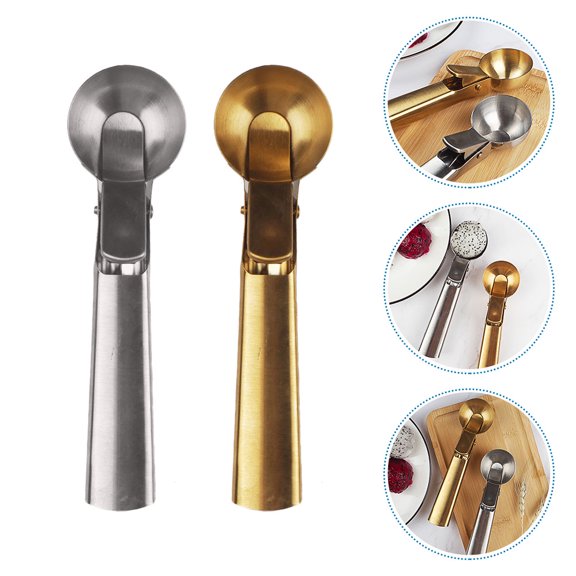 ETHZZLE 2Pcs Lightweight Stainless Steel Ice Cream Baller for Easy Scooping and Serving