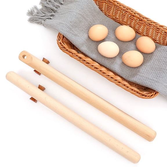 ETHZZLE 2Pcs Massage Rolling Pin Beech Wood for Relaxation and Baking