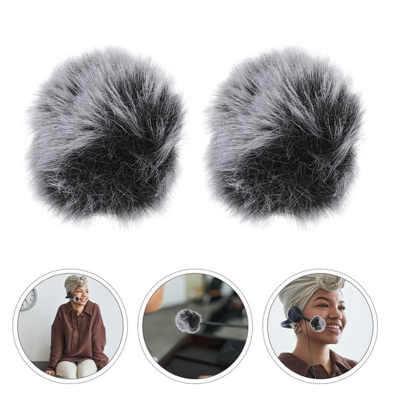 ETHZZLE 2Pcs Microphone Covers Imitation Plush Multi Outdoor Recording