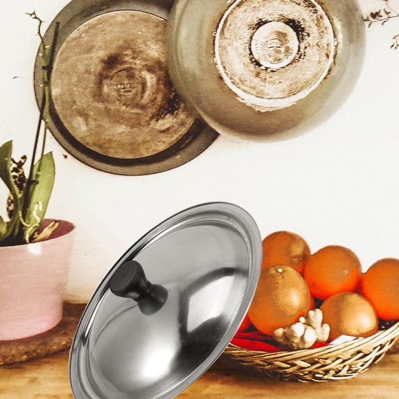 ETHZZLE 2Pcs Multi Function Stainless Steel Pot Lids Practical Round Cooking Covers for Home