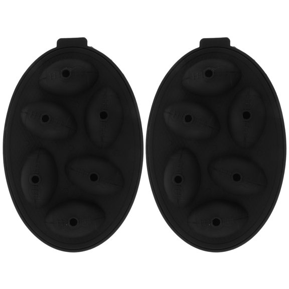 ETHZZLE 2Pcs Non Stick Silicone Rugby Ice Cube Mold for DIY Ice Tray and Beverage Cooling