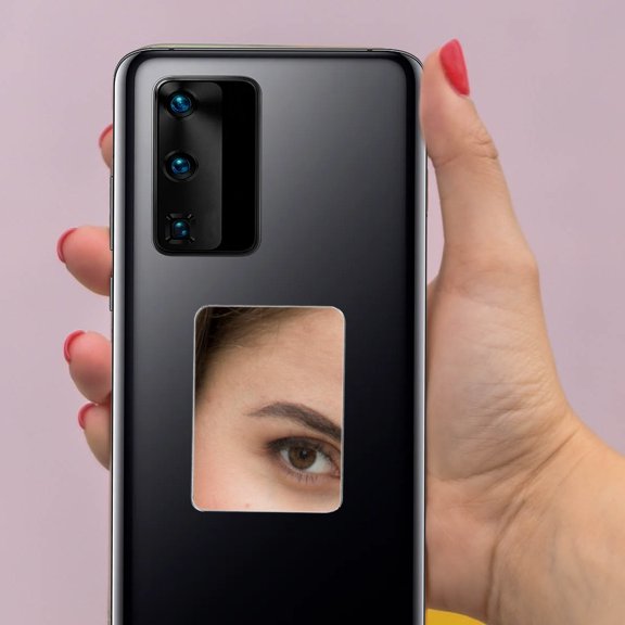 ETHZZLE 2Pcs Phone Case Mirror Sticker Transparent Acrylic Self Adhesive Mirror for Makeup Use