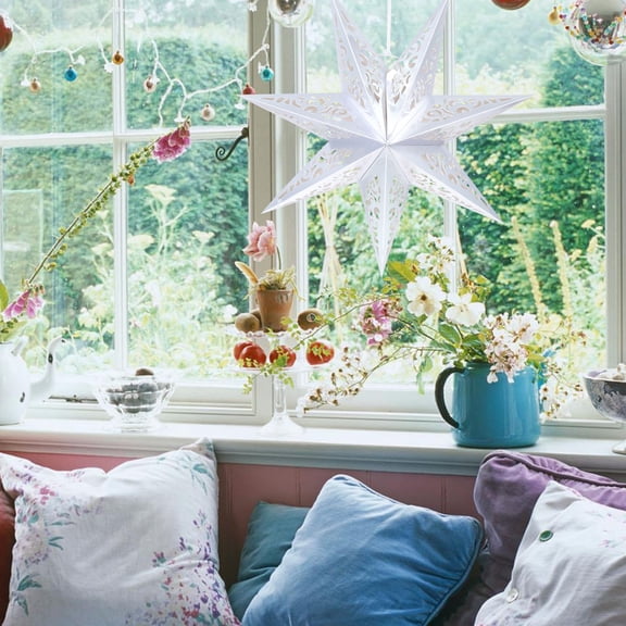 ETHZZLE Hollow Star Shaped Ceiling Light Cover for Festive Home Decor 2Pcs