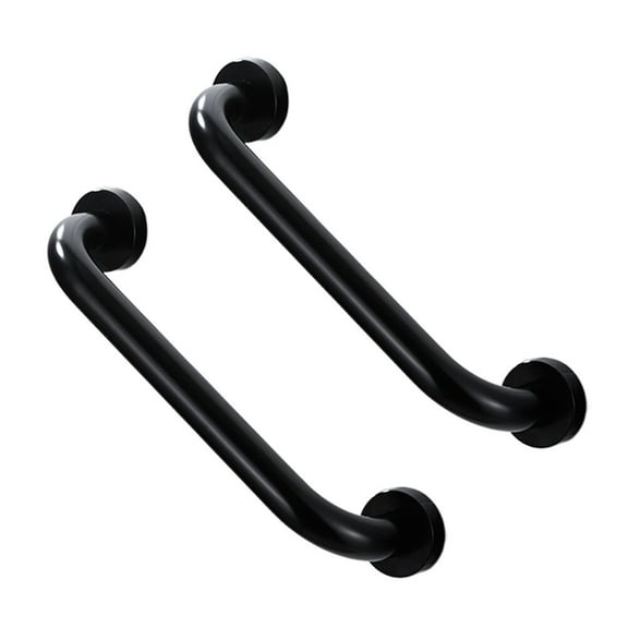 ETHZZLE 2Pcs Black Aluminium Bathroom Grab Bar Safe Grab Bar Wall Mounted Armrest