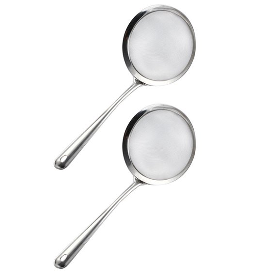ETHZZLE 2Pcs Kitchen Stainless Steel Strainer Net Filter Multifunctional