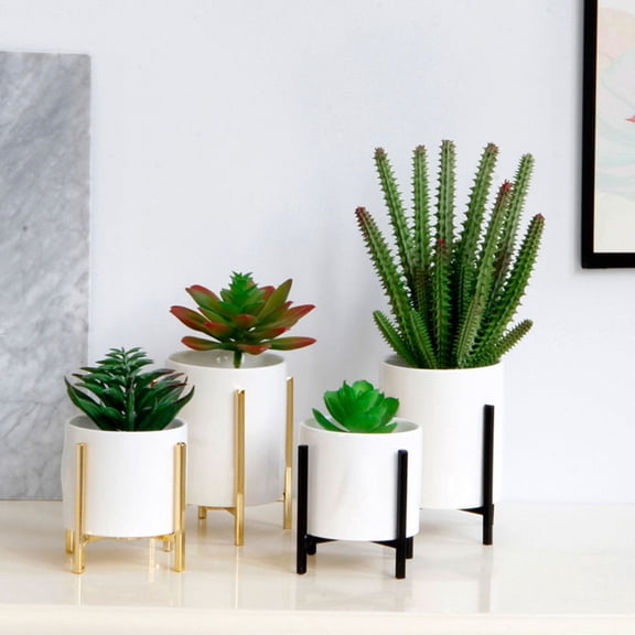 ETHZZLE 2Pcs Faux Green Cactus Plant Ornament Handmade Realistic Scene Layout Decor