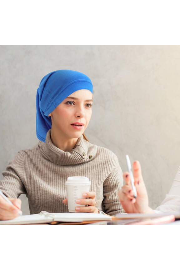 2Pcs Soft Turban Cap Under Scarf Hats Cotton Sweat Absorbent for Women