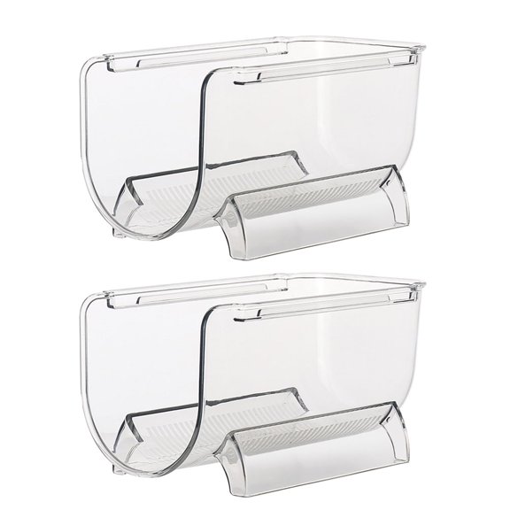 ETHZZLE 2Pcs Stackable Wine Racks Transparent Drawer Style Wine Bottle Stand for Kitchen Storage
