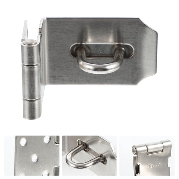 ETHZZLE 2Pcs Stainless Steel 90 Degree Door Padlock Hasp for Home Safety