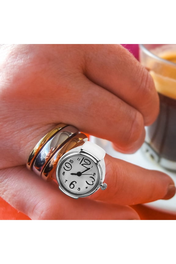 2Pcs Assorted Color Ring Watches Durable Finger Ring Decor for Stylish Casual Wear