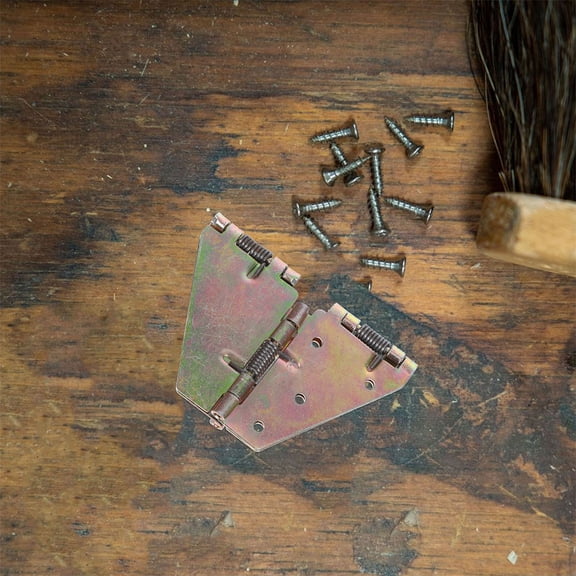 ETHZZLE 2Pcs 180 Degree Folding Table Leaf Hinges Golden Iron Spring Lock for Dining Tables