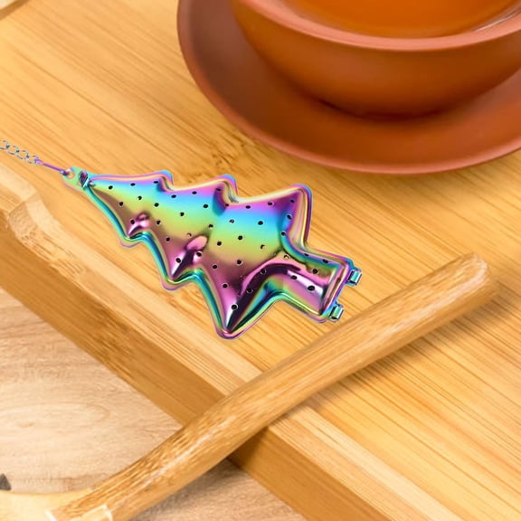 ETHZZLE 2Pcs Reusable Stainless Steel Tea Infusers Christmas Tree Design with Chain