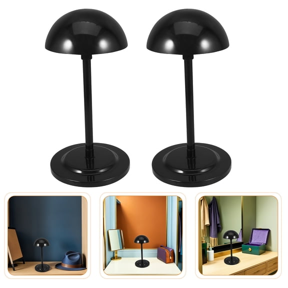 ETHZZLE 2Pcs Adjustable Black Hat Stand with Nonslip Base for Retail Wig Display
