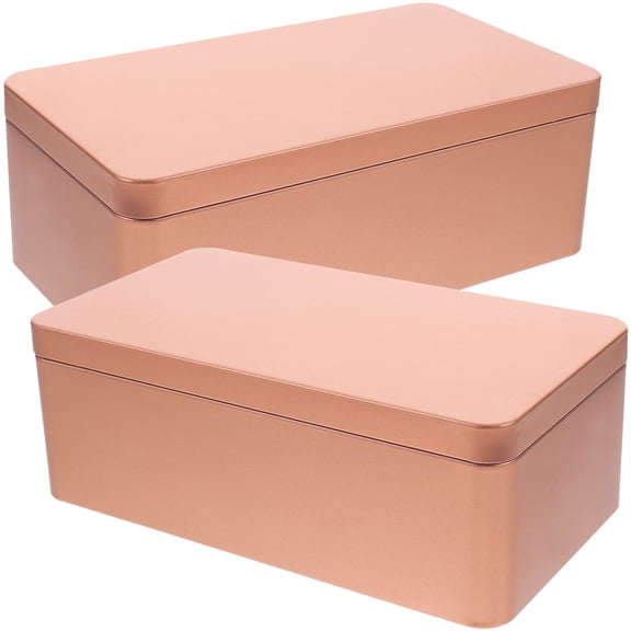 ETHZZLE Set of Tin Boxes with Lids for Tea Leaf Storage, Golden Tinplate Containers