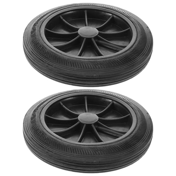 ETHZZLE 2-Pack Heavy Duty Black Replacement Wheels for Outdoor Trash Bins, Garbage Can Wheels for Easy Mobility and Handling