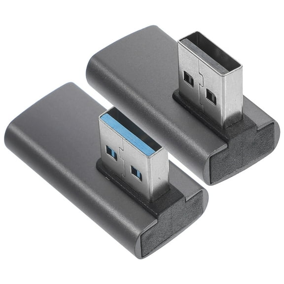 ETHZZLE 2Pcs USB 3.0 90 Degree Adapter Black Aluminum for Charging Laptop and Power Bank Use