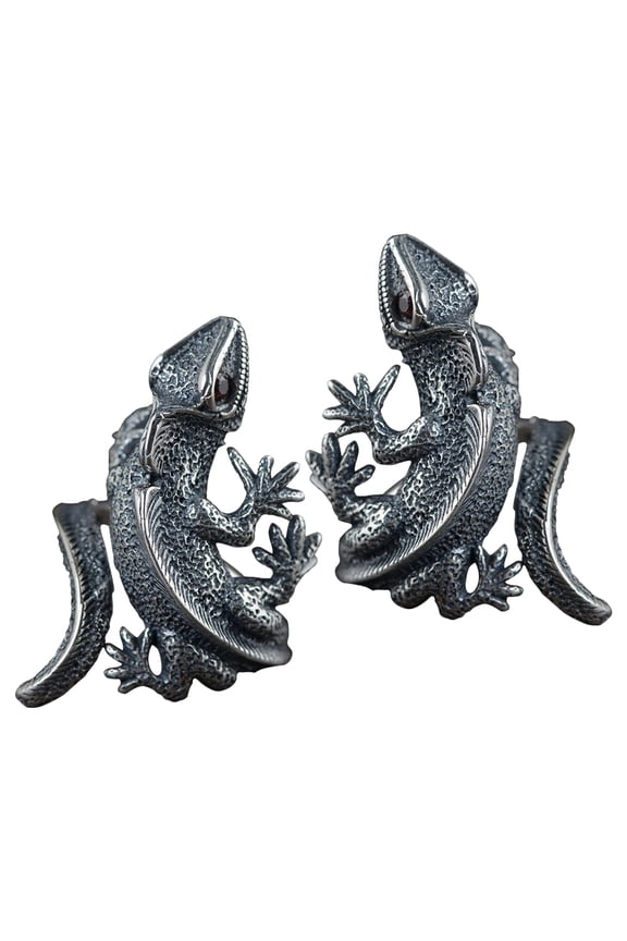 2pcs Retro Lizard Rings Adjustable Animal Hand Jewelry For Teens Casual Occasions