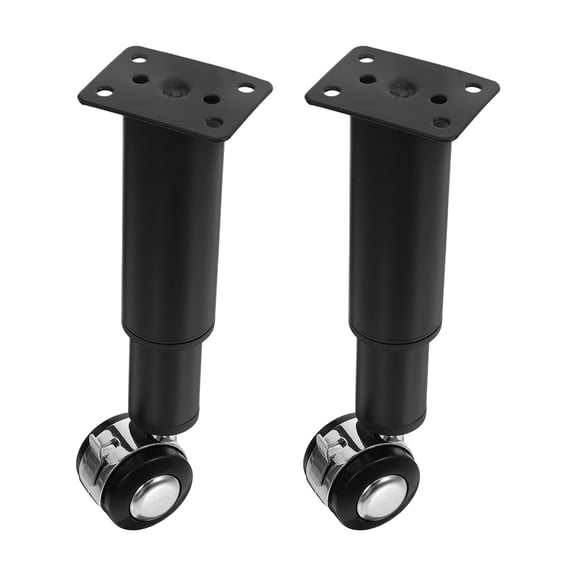 ETHZZLE 2Pcs Versatile Furniture Replacement Legs with Height Adjustability and Smooth Rolling Wheels