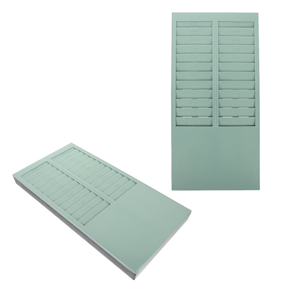 ETHZZLE 2Pcs Plastic Wall Mounted Card Display Rack with 24 Slots for Employee Attendance Storage