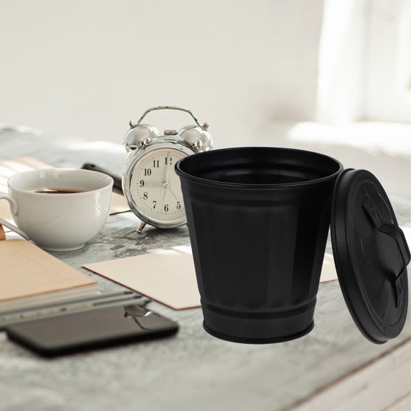 ETHZZLE 2Pcs Waste Paper Bucket Iron Square Portable for Home Use