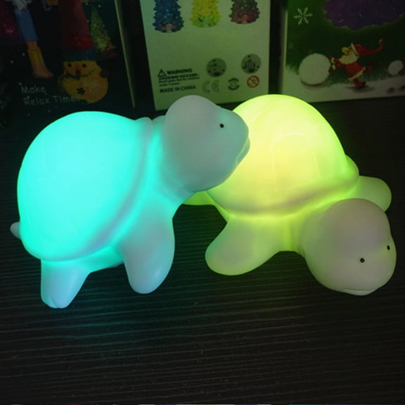 ETHZZLE 2Pcs White Turtle Shaped LED Light Night Lamp for Living Room Bedroom Decoration
