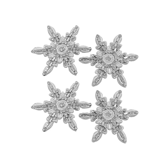 ETHZZLE White Bead Sewing Patches for Clothing, Hats, Shoes, Bags - 2 Pieces for Easy Crafting and Repairs