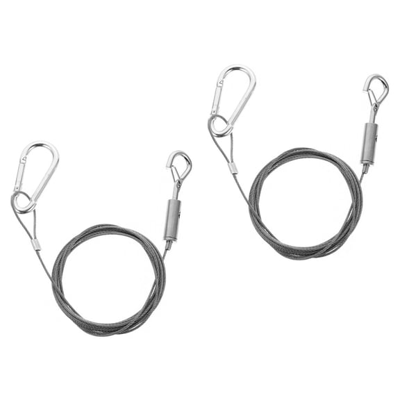 ETHZZLE 2Pcs Stainless Steel Lamp Hanging Wire with Hooks for Home Heavy Duty Frame and Picture Hanging