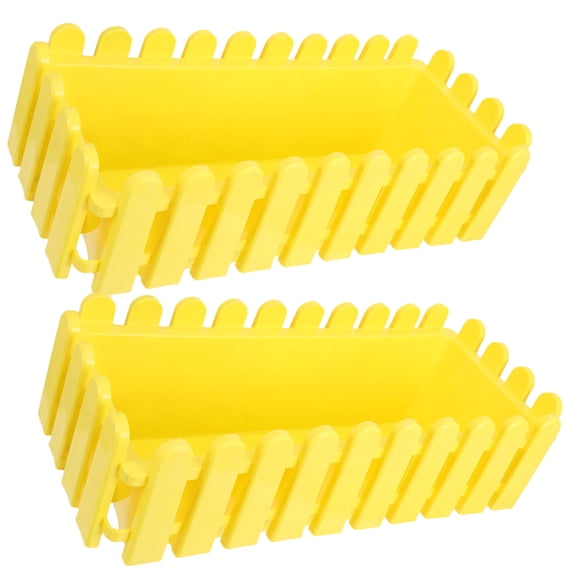 ETHZZLE 2Pcs Durable Yellow Plastic Planter Boxes for Outdoor Vegetable and Herb Gardening