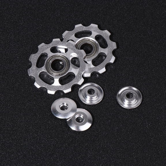 ETHZZLE 2-Pack Silver Rear Derailleur Pulley Wheels 11T Durable Aluminum Alloy Replacement for Bikes