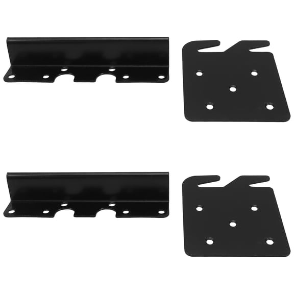 ETHZZLE 2Set Heavy Duty Bed Rail Brackets with Double Hook Slot for Universal Black Metal Bed Frame