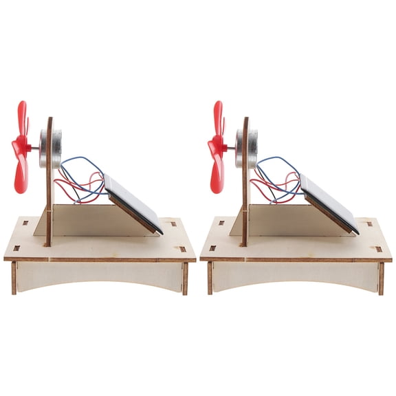 ETHZZLE Solar Fan Assembly Science Experiment Kit 2 Sets Model for Home Learning and Educational Use