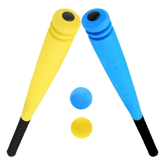 ETHZZLE 2Sets Toddler Baseball Bat with Kid-Friendly Design and Soft Grip for Training in Blue and Yellow