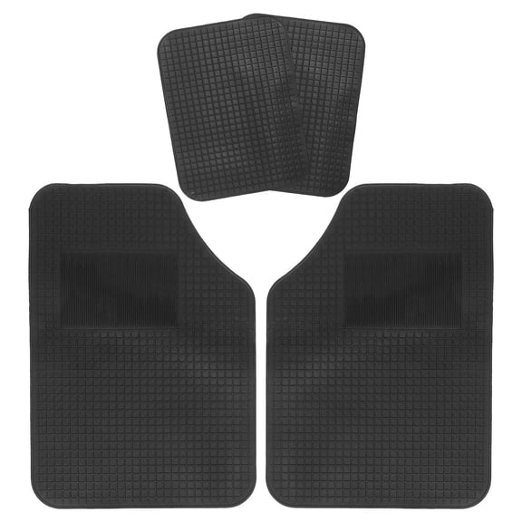 ETHZZLE 2Sets Vehicle Floor Mats with Square Grid Pattern for Car Interior Supplies 11.8x16.9in