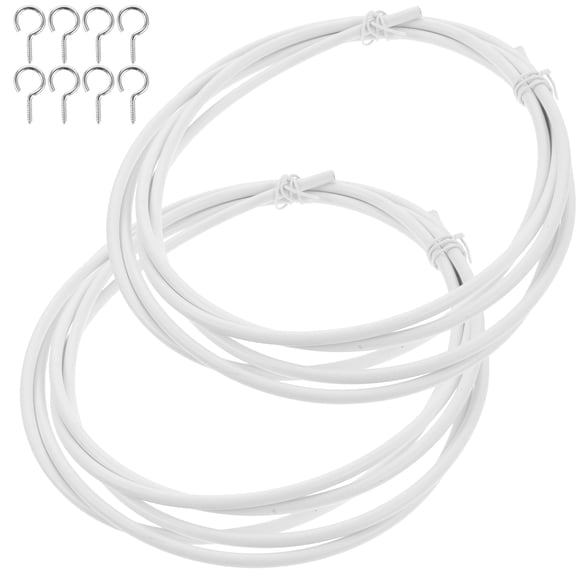 ETHZZLE 2 Sets White Curtain Hanging Kit with Metal and PVC Components for Easy Installation