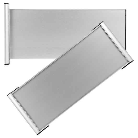 ETHZZLE 2Pcs Aluminum Name Plate Holder Plated Silver Durable Double Sided Office Door Sign for Clear Identification
