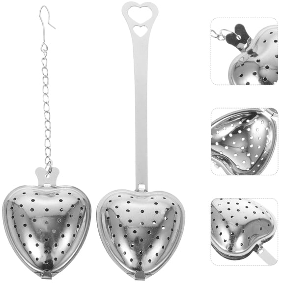 ETHZZLE 2pcs Tea Diffuser Heart Shaped Stainless Steel Brew Tea for Friends and Elders
