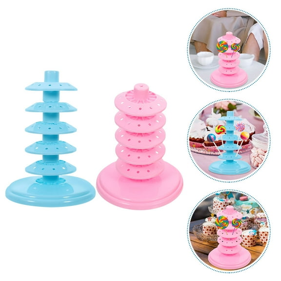 ETHZZLE 2-Pack Desktop Display Rack with Multi-Hole PP Lollipop Holder and Storage Stand Organizer