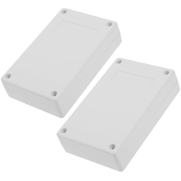 ETHZZLE 2-Pack White Plastic Electronic Enclosure Boxes, Shockproof Junction Housing for Home and Electronics Use