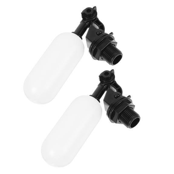 ETHZZLE 2Pcs Wear Resistant Automatic Float Valve Plastic Black for Water Tank Overflow Prevention