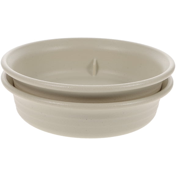 ETHZZLE 2Pcs Round Plastic Plant Plates for Pots Indoor Water Drainage Tray White