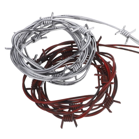 ETHZZLE 2Pcs Assorted Color Barbed Wire Decoration Flexible Fake for Indoor and Outdoor Party