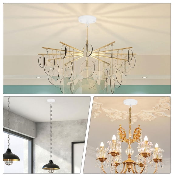ETHZZLE 2pcs Light Fixture Plate Iron White Installation for Lamp Accessories