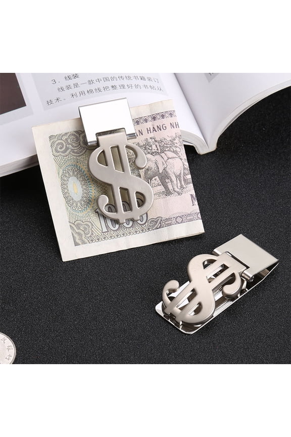2pcs Lucky Money Clip Rectangular Stainless Steel Compact and Lightweight Wallet Accessories