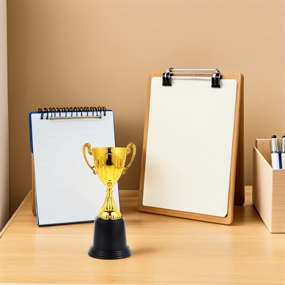 ETHZZLE Set of 2 Mini Award Trophies with Base - Perfect Participation Cups for Corporate Events, School Competitions & Personal Collections