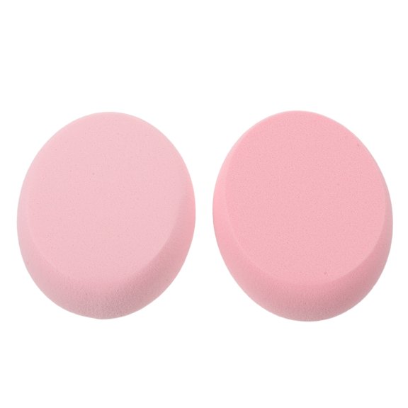ETHZZLE 2pcs Oval Makeup Sponge, Flat Egg Foundation Powder Puff, Pink