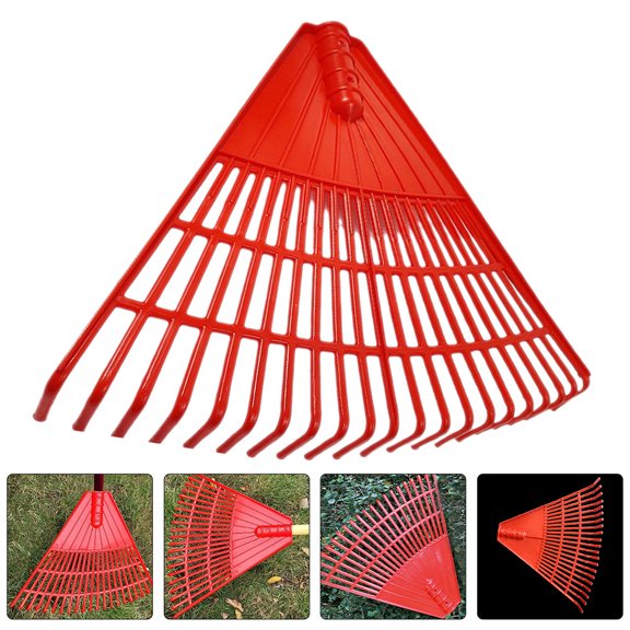 ETHZZLE Leaf Sweeper Rake Red PP Plastic 2pcs Garden Sanitation