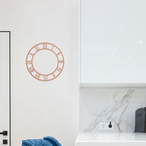 ETHZZLE Set of 2 Round Wall Clocks with Roman Numerals, Acrylic Frame, Stylish Home Decor, Modern Design