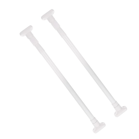 ETHZZLE 2Pcs No Drill Tension Rod White Telescopic Curtain Rod for Home and Closet