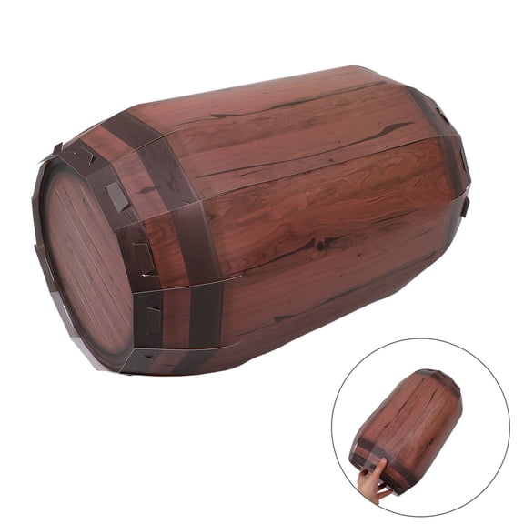 ETHZZLE 2Pcs Western Theme Decor Paper Wine Barrel Table Centerpiece Light Brown